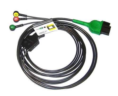  Physio-Control LIFEPAK® 1000 ECG / EKG Cable de monitoreo, 3 hilos (Plomo II)