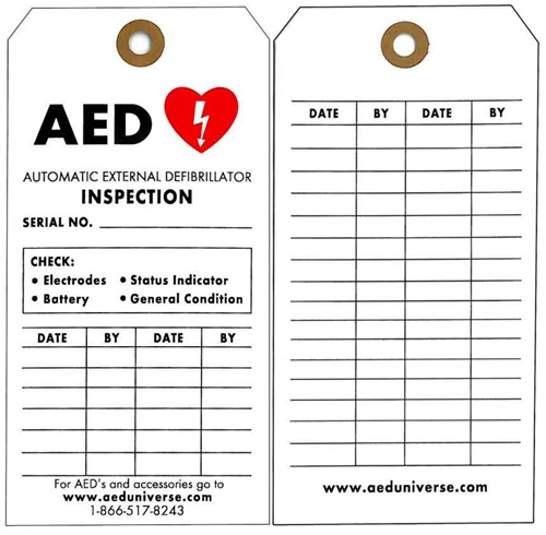 AED CHECK Tag (5 pack) - ahora mejorado!